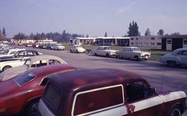 A view of the Douglas Hall parking lot.