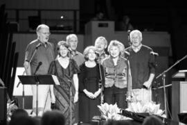 The 1960s Trinity student music group Front Seven performing during the 50th Anniversary Chapel