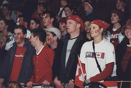 Fans at the Can-Am hockey game