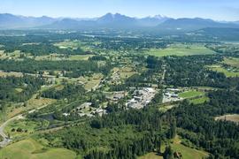 Aerial photograph of campus grounds