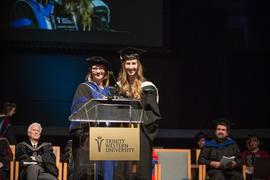 Nursing Dean Sonya Grypma with Valedictorian Jennifer Newman