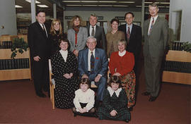 Alloway family inside the library