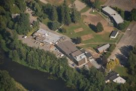 Aerial photograph of campus grounds