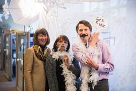 TWU Extension staff in the Christmas photo booth