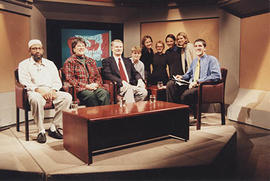 A student-run talk-show panel featuring Trinity's Don Page