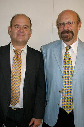 Peter Flint and Emanuel Tov at the inauguration of the Septuagint Institute