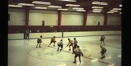 Men's hockey team playing a game.