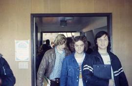 Students leaving the Calvin B. Hanson Chapel.