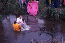 Baptismal service.