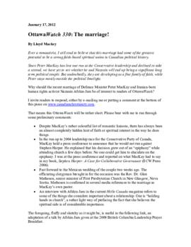 OttawaWatch 330: The Marriage!