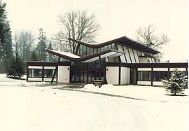 The Calvin B. Hanson Chapel in the snow