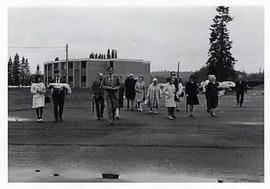 Visitors viewing the dorms