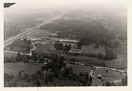 Aerial view of campus grounds