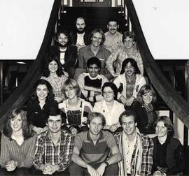 Members of the Student Council posing on the Chapel steps