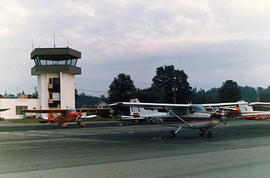 A plane parked at the Langley Airport