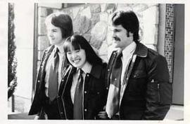 Mixed group of three aviation students