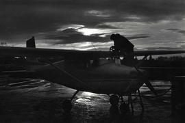 A small airplane being re-fuelled