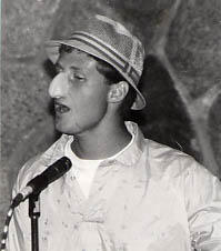 Student in costume in the chapel during the Hootenanny