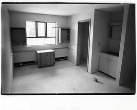 The interior of a dormitory room during renovations