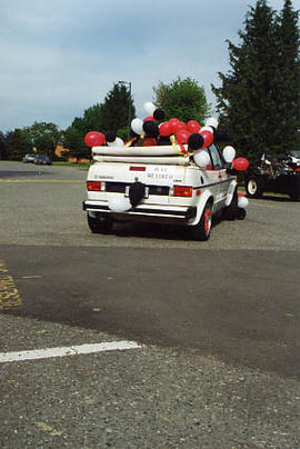 Rita Letkeman's car, decorated for her Going Away Party