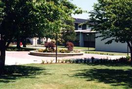 The Walk of Faith with shrubbery in the middle