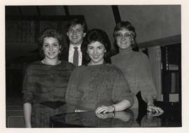 Music group, Armor, posing in the chapel