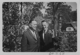 Robert Thompson in Albury with an unidentified individual.