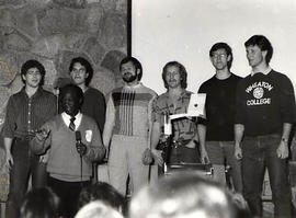 Speaker talking in the chapel during Missions Fest