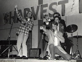 Students singing on stage during the Harvest Fest