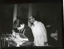 Faculty supervising during a dissection