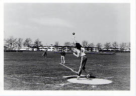 Shot put practice at Minoru Park