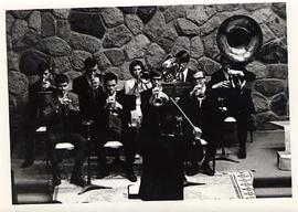 A brass band playing in the chapel