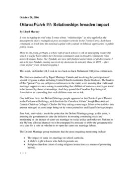 OttawaWatch 93: Relationships broaden impact.