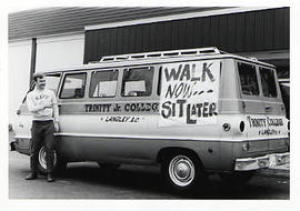 TJC van decorated for the Walk-a-thon