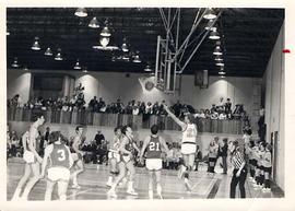 First basketball game played in the new gymnasium