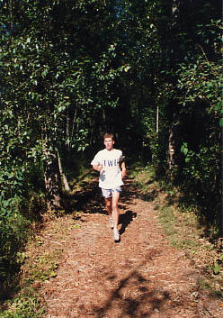 Student running