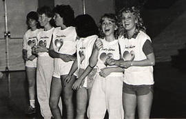 Female students waiting during Intramurals