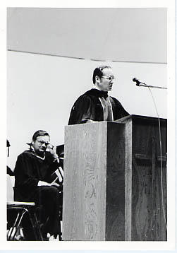 President Snider speaking at graduation ceremony