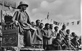 Emperor Haile Selassie attends the Temket Ceremony.