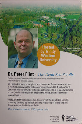 Dr. Peter Flint, The Dead Seas Scrolls promotional poster.