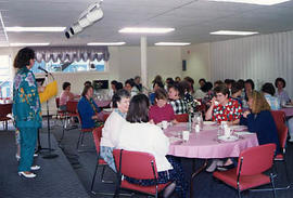 A ladies luncheon in the Douglas Hall cafeteria