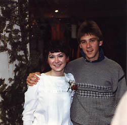 Students posing during a Christmas Banquet