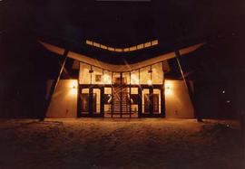 The Calvin B. Hanson Chapel at night