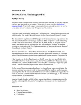 OttawaWatch 324: Imagine that!