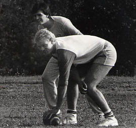 Students playing football