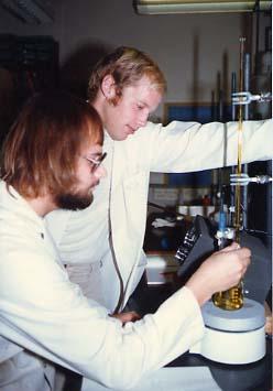 Two students working in the chemistry lab