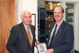 Peter Stursberg standing with David Twiest in the Archives