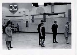 Homecoming court in gym