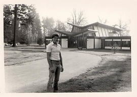 Student Jim Adrian standing in the lane