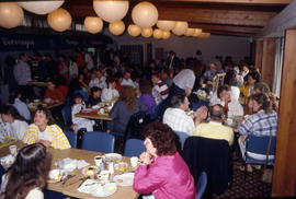 Students in the Douglas Hall cafeteria.
